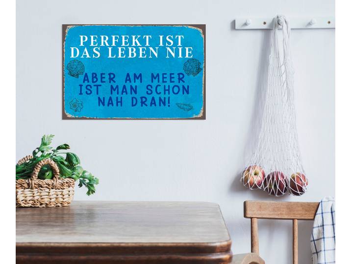 Metallbild QUEENCE Perfekt , weiss (farbe bild(er): weiß), B:30cm H:20cm, Metall, Stahl, Bilder, Metallbild, Stahlschilder