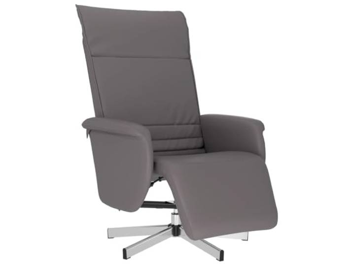 vidaXL Relaxsessel mit Fußteil Grau Kunstleder