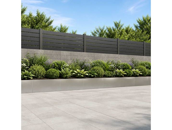 vidaXL Stützmauer 6 Stk. 100 x 12 x 30 cm Edelstahl Silber