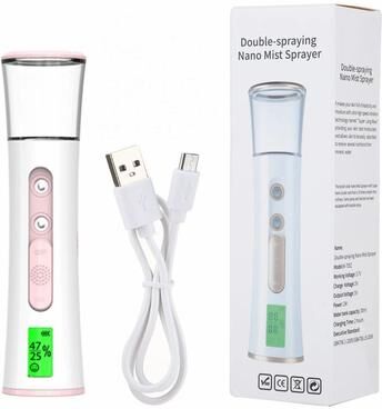 Inspired Living NanoGlow Pro Portable Facial Steamer & Nano Mist Sprayer pink