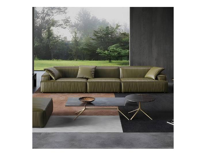 Xlmoebel Big-Sofa Big Sofa 6 Sitzer Leder Große XXL Couch Wohnzimmer Designer Sofa, 6 Sitzer, Hergestellt in Europa