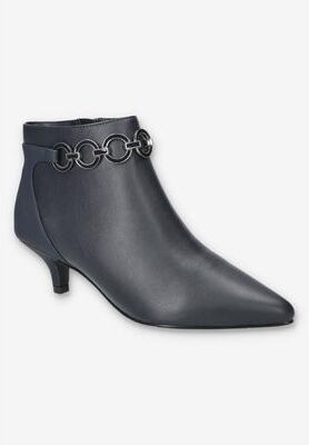 Wide Width Women's Jinx Dress Ankle Boot by Easy Street in Navy Lamy (Size 7 W)