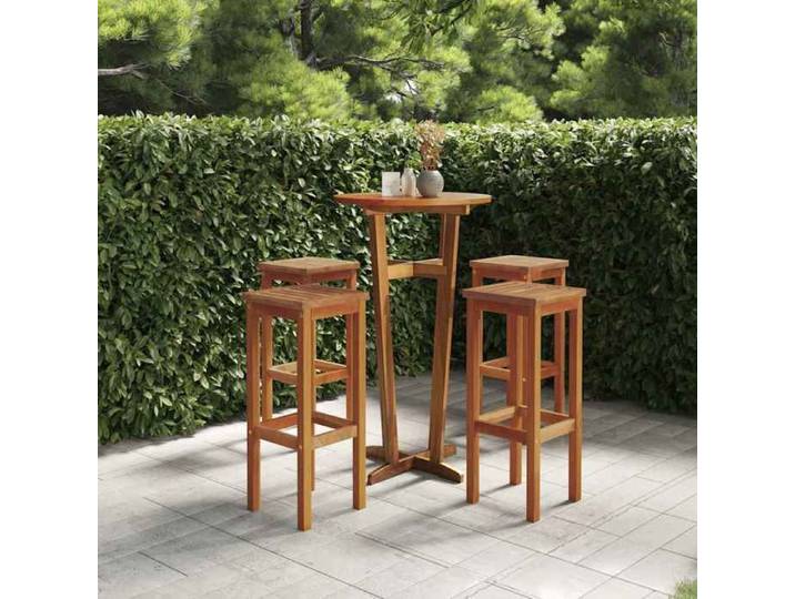 BONNEVIE - 2parcel - Tabourets de bar lot de 4 bois massif d'acacia - Chaises de jardin(Anti UV) kzy49h28