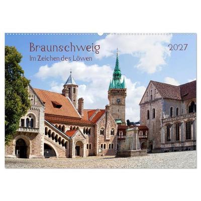 Braunschweig Im Zeichen des Löwen (Wandkalender 2027 DIN A2 quer), CALVENDO Monatskalender