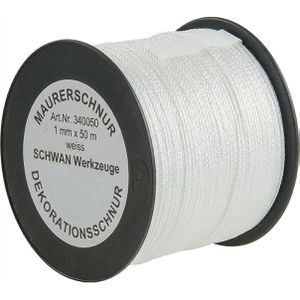 Schwan Maurerschnur 340050, weiß, Ø 1mm, geflochtenes Polypropylen, 50 m