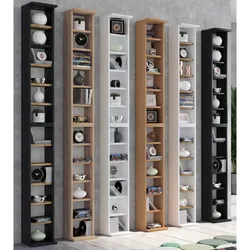 VCM Holzregal stehend   platzsparender CD Schrank für 204 CDs oder 72 DVDs   Maße: H. 180 x B. 21 x T. 20 cm   Elegantes DVD Regal stehend   Blu-Ray Regal   CD Regal - Bigol