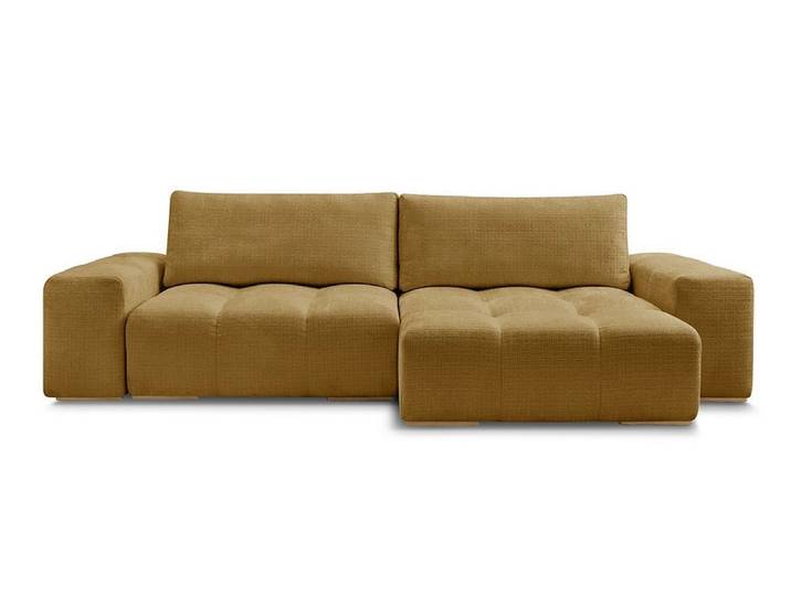 Ecksofa BOBOCHIC ANAKIN Stoff mit Textur gelb