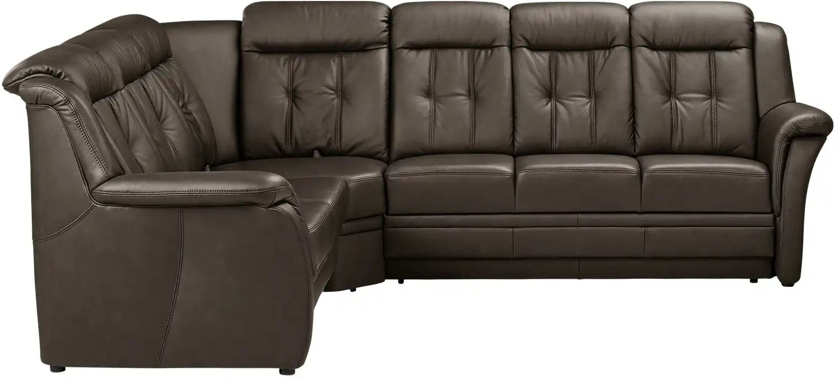 Polstermöbel Oelsa Komfort-Ecksofa aus Leder  Andorra ¦ braun ¦ Maße (cm): B: