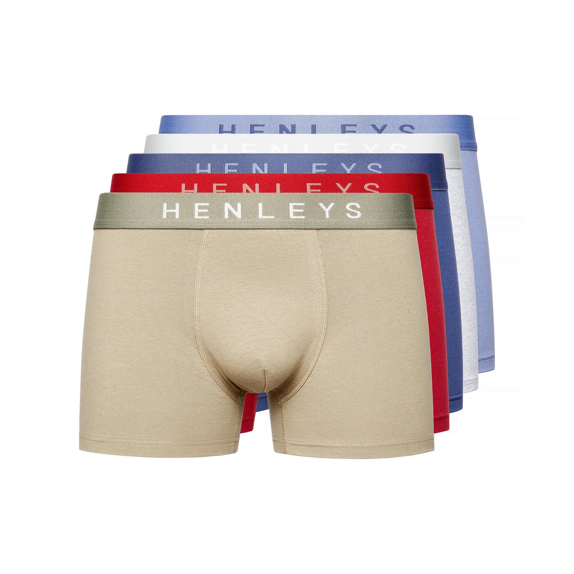 Henleys Heren Motley Boxershorts (Set van 5) (Veelkleurig)