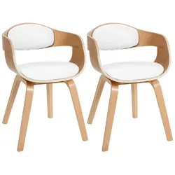 CLP 2er Set Stühle Kingston Kunstleder   Farbe: natur/weiß