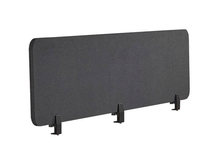 Beliani Schreibtischtrennwand 180 x 40 cm Dunkelgrau Wally, Rechteckig, 180x40x2 cm, Büromöbel, Bürobedarf