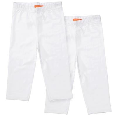 Caprihose STACCATO, Mädchen, Gr. 128/134, Normalgrößen, weiß, Oberstoff: 95% Baumwolle, 5% Elasthan., unifarben, Basic, bequem, Hosen Caprihose, Doppelpack