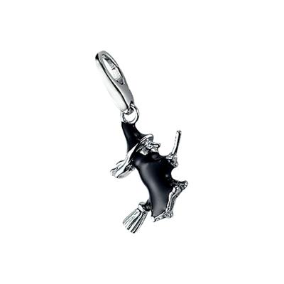 Charm-Einhänger "Hexe, Silber 925", schwarz, GIORGIO MARTELLO MILANO, Charms, Damen, Silber 925 (Sterlingsilber)