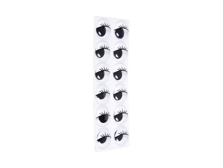 Glorex Wackelaugen mit Wimpern 20 mm 12 Stück