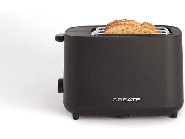 CREATE - Broodrooster van 750 W - Met beveiligingssysteem - Zes vermogensniveaus - Zwart - TOAST STUDIO