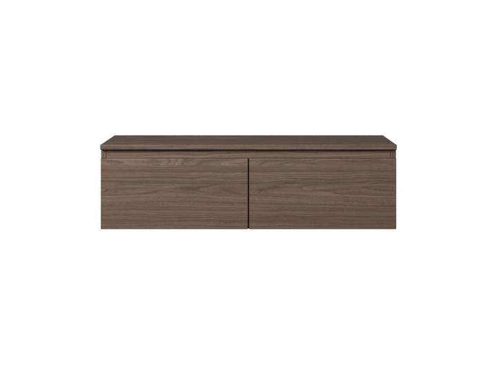 Selsey Tv-Lowboard Bemmi Walnuss Wisconsin 100/28/32 cm, Dunkelbraun, Holzwerkstoff, Rechteckig, 100x28.4x31.8 cm, Made in Europe, Wohnzimmer, TV Möbel, Lowboards, Lowboards stehend