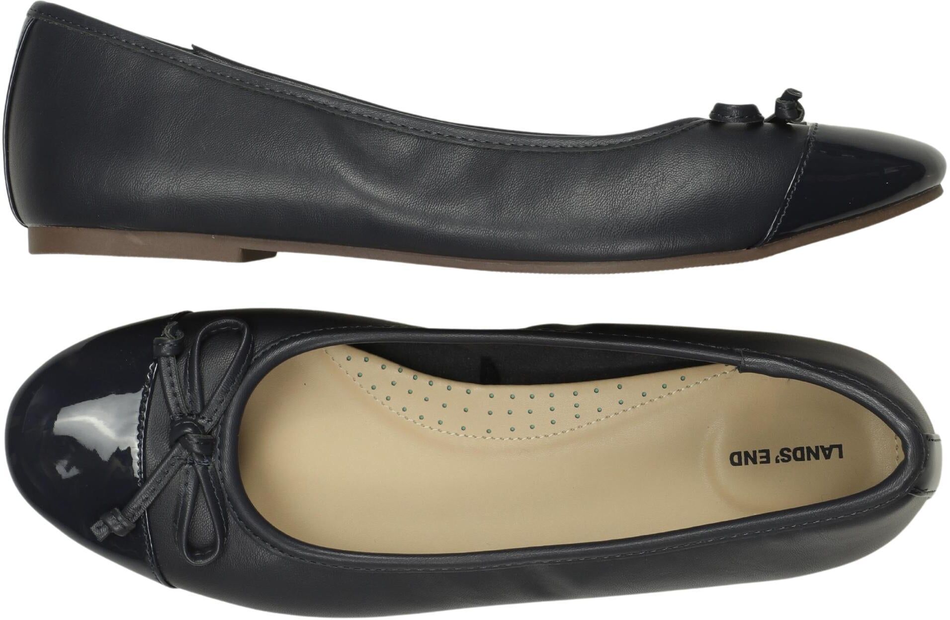 Lands End Damen Ballerina, Marineblau, Gr. EU 42, Kunstleder - Second Hand