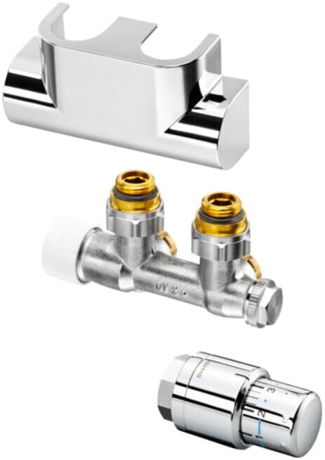 Oventrop Kit de raccordement Multiblock T angle, blanc, pour raccordement à chauffage central G 1/2 IG (1184184)