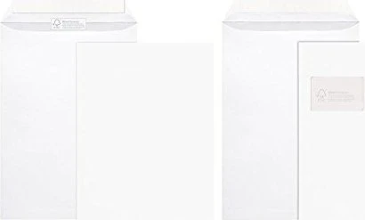 MAILmedia Versandtaschen DIN C4 mit Fenster weiß 100 St., Papier