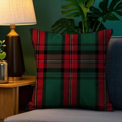 Perfect Picks Market "Cozy Christmas Plaid Pillow Cover For Sofa & Bedroom Decor 2 11.81"" 11.81"" Inches"