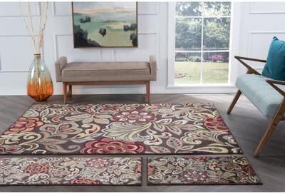 Alise Rugs Decora Farmhouse Floral Indoor Area Rug
