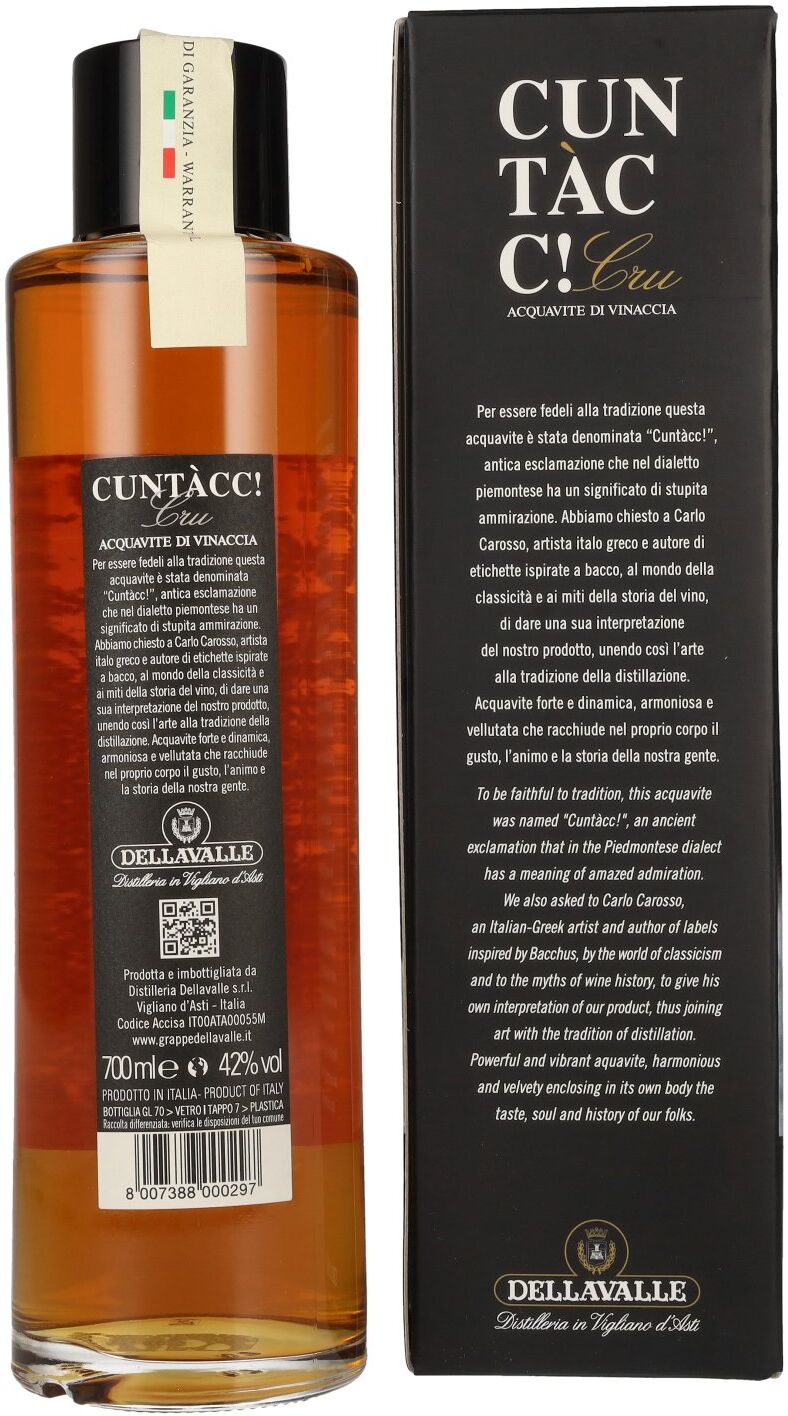 Dellavalle Grappa Dellavalle CUNTÀCC! Cru 1992 42% Vol. 0,7l in Geschenkbox