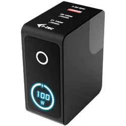 i-tec 100W Intelligent Multiport USB-C Ladegerät-/Netzteil, 2x USB-C, 1x USB-A, Touch-Display, PD 3.1