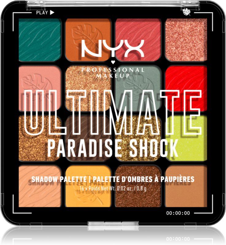 NYX Professional Makeup Ultimate Shadow Palette eyeshadow shade Paradise Shock 16 pc