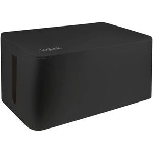 LogiLink Kabelbox KAB0062 Big, aus Kunststoff, schwarz, 41 x 16 x 14 cm