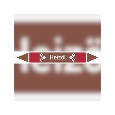 Rohrleitungskennzeichen Heizöl - 100x15 mm Folie selbstklebend