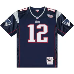 Mitchell & Ness, Herren, Sportshirt, NFL Authenic Jersey New England Patriots 2001 Tom Brady - 3X (3XL), Blau