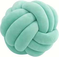 Uplift Curations KnotPlay Woven Knotted Ball Pillow Plush Backrest Cushion For Gaming Chair, Sofa & Home Decor green 8.66 8.66 Inches