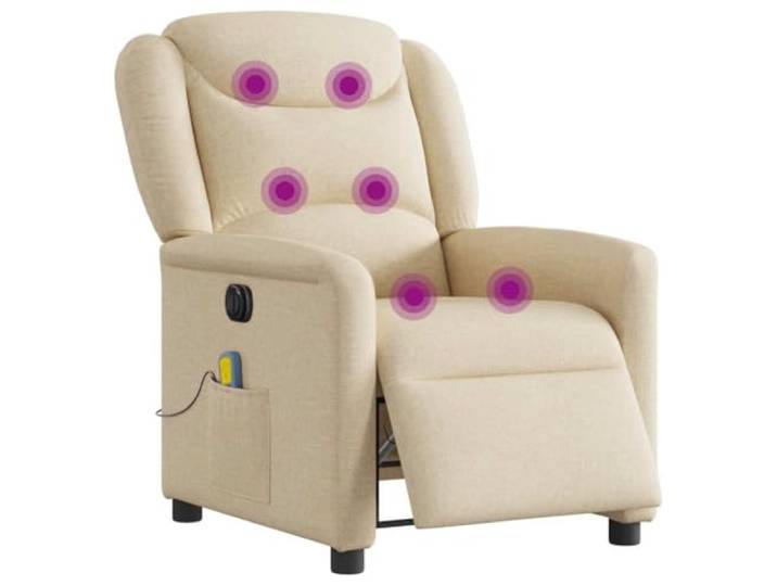 vidaXL Massagestoel elektrisch verstelbaar stof crèmekleurig