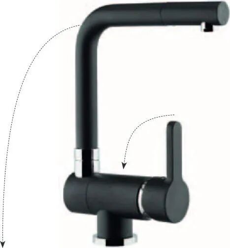 Argo 2455p Rubinetto Cucina Miscelatore Sottofinestra Monocomando Colore Nero Opaco - 2455p Como