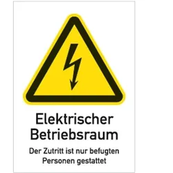 Schild Elektrischer Betriebsraum..., Kombischild, Kunststoff, 210x297 mm