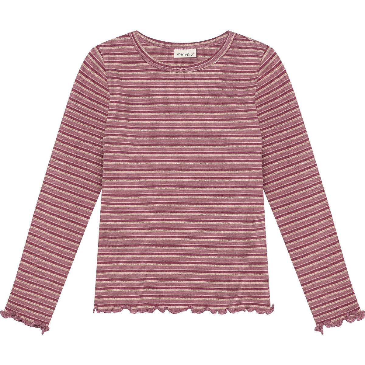 Minymo T-shirt LS Rib nostalgia rose (6180) 116 124511-6180-116