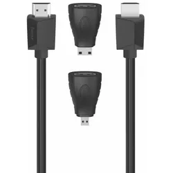 HAMA 200705 HDMI-Kabel 1,50m + 2 Adapter