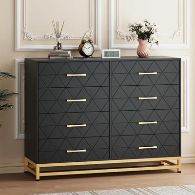 Yun Dresser TV Stand, 8 Drawer Dresser for Bedroom, Wooden Chest of Drawers