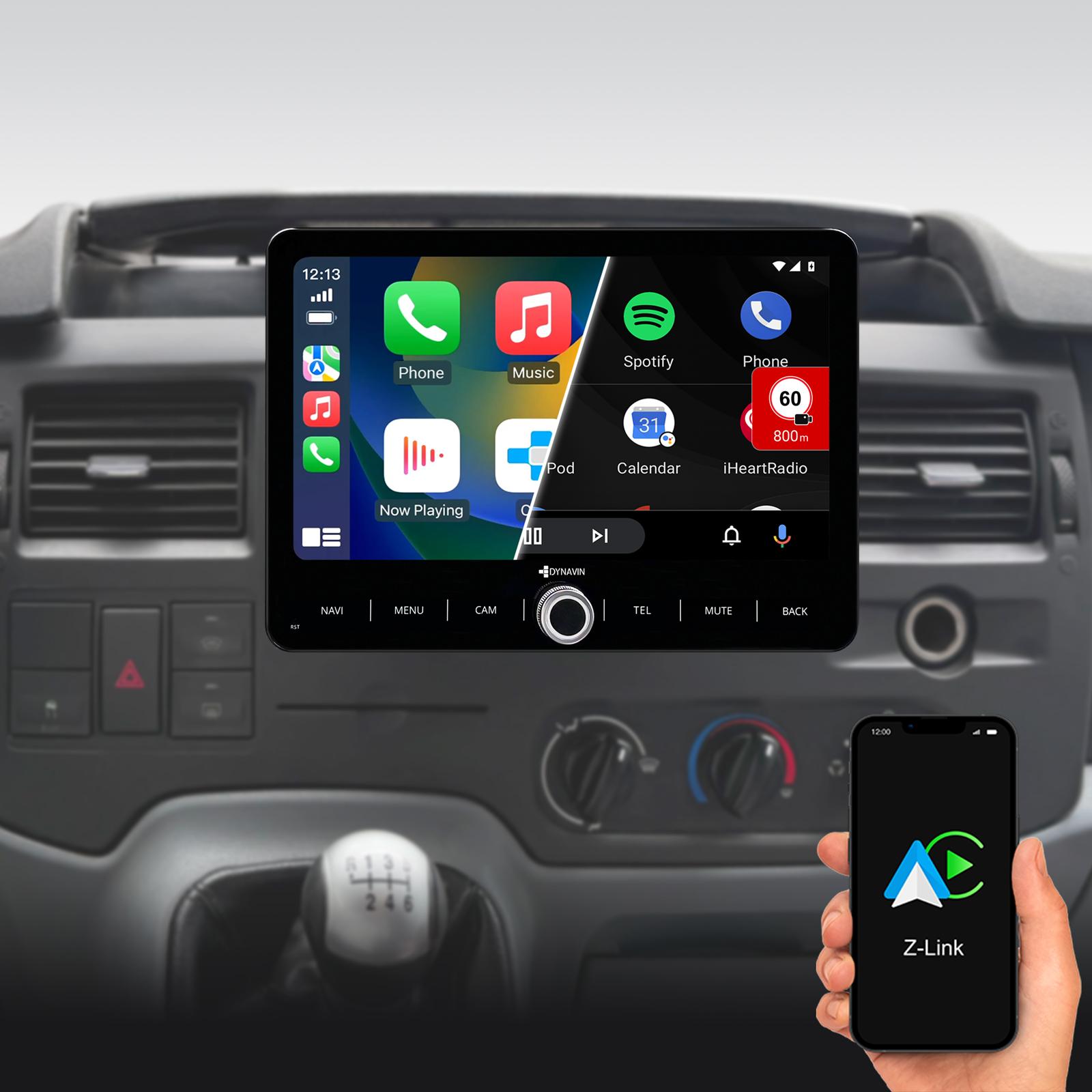 10,1 Zoll Autoradio für Ford Transit 2006-2013 Wireless Carplay Android Auto Head-up Display .de PRO-Echtzeit-Warnungen