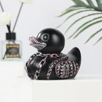 Uplift Treasures Dark Gothic Duck Resin Statue Halloween Home Decor Ornament punk Duck