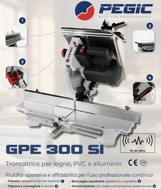 Pegic GPE 300 SI troncatrice per professionisti portatile 750W 220V