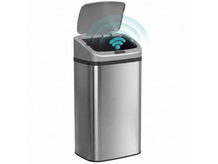 HOMCOM Sensor Mülleimer 48L Edelstahl Automatischer Mülleimer Silber