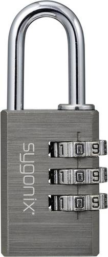 Sygonix SY-6932310 Vorhängeschloss 30mm 3-Digit Titan-Grau Zahlenschloss