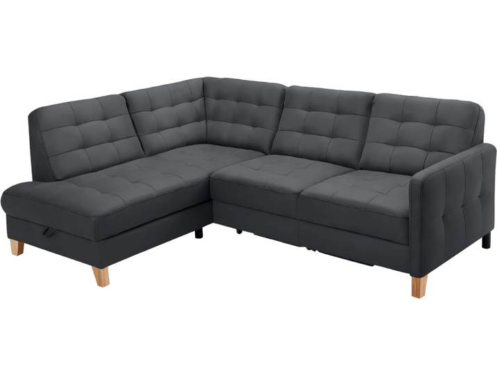Ecksofa EXXPO - SOFA FASHION Elio, kompakt & bequem, zeitloses Design, Breite 228cm, L-Form , schwarz, B:228cm H:84cm T:174cm, Sofas, Ecksofa, wahlweise mit Bettfunktion und Bettkasten