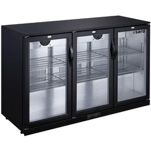 Saro Getränkekühlschrank BC330, mit Glastür, abschließbar, dreitürig, mit 6 Ablagen, 320 Liter, 135 x 85 cm