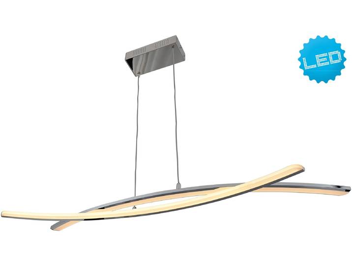 NÄVE LED Pendelleuchte Theo , grau (chrom), 1, H: 140cm, 1 Stk., Leuchten, chromfarben, dimmbar mit Phasenan- und -abschnitt Dimmer, L: 72cm, LED Pendelleuchte
