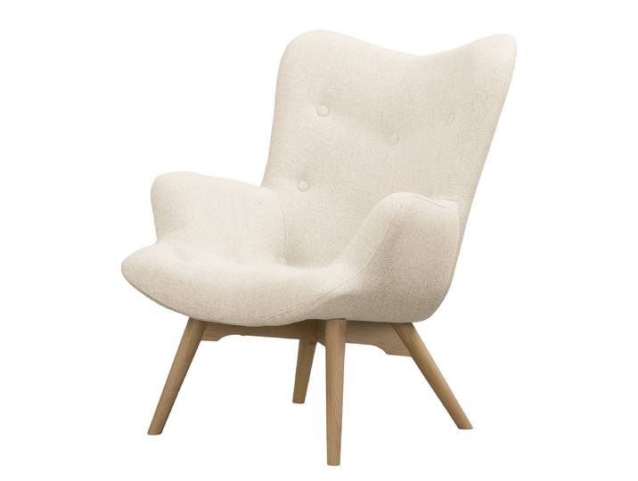Sessel Beige Flachgewebe Nea ohne Hocker Hellbraun 71 x 90 x 85cm