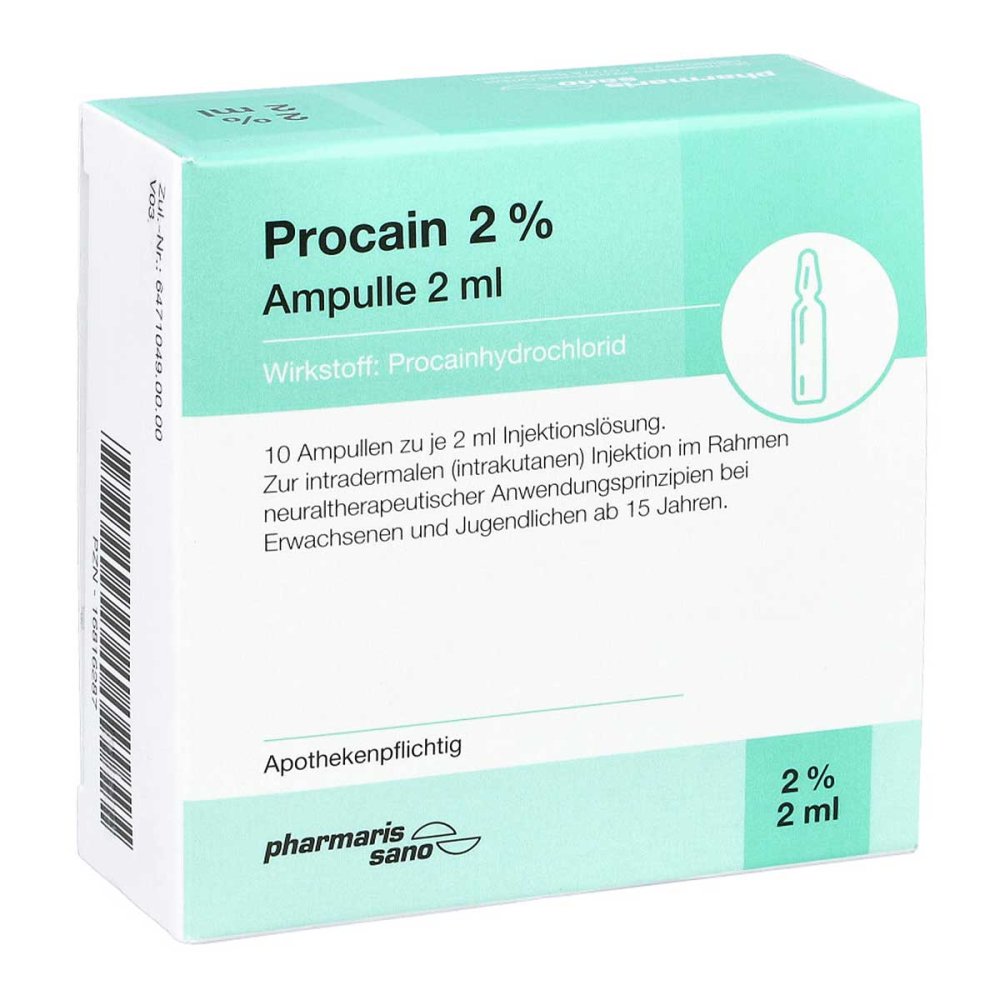 medphano Arzneimittel GmbH Procain Pharmarissano 2% iniecto -lsg.ampullen 2 Ml 16816287