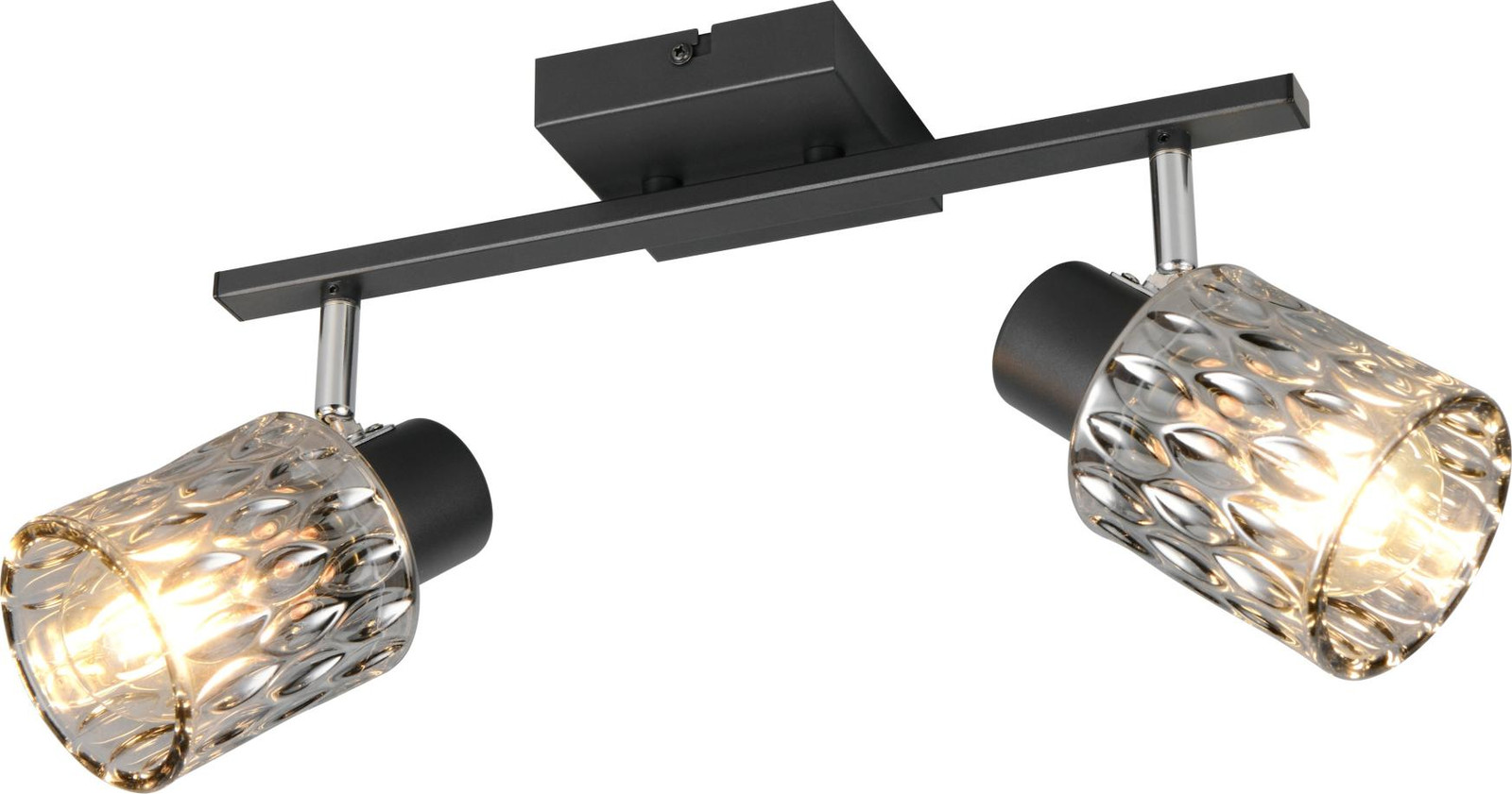 TRIO Plafondlamp Jack zwart 2-lichts