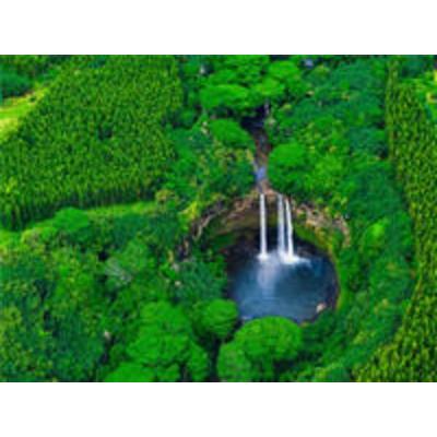 CALVENDO Puzzle Luftaufnahme der Wailua Wasserfälle in Kauai, Hawaii, USA | 1000 Teile Lege-Größe 64x48cm Foto-Puzzle für glückliche Stunden